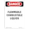Signmission OSHA Danger Sign, 14" Height, Rigid Plastic, FlammableCombustible Liquids, Portrait OS-DS-P-1014-V-2354 - alternate 1